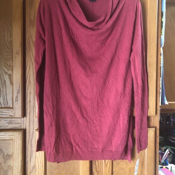 NWT Nordstrom Trouvé Angora Blend Cowl Neck Sweater Red Spice - L - Picture 3 of 10